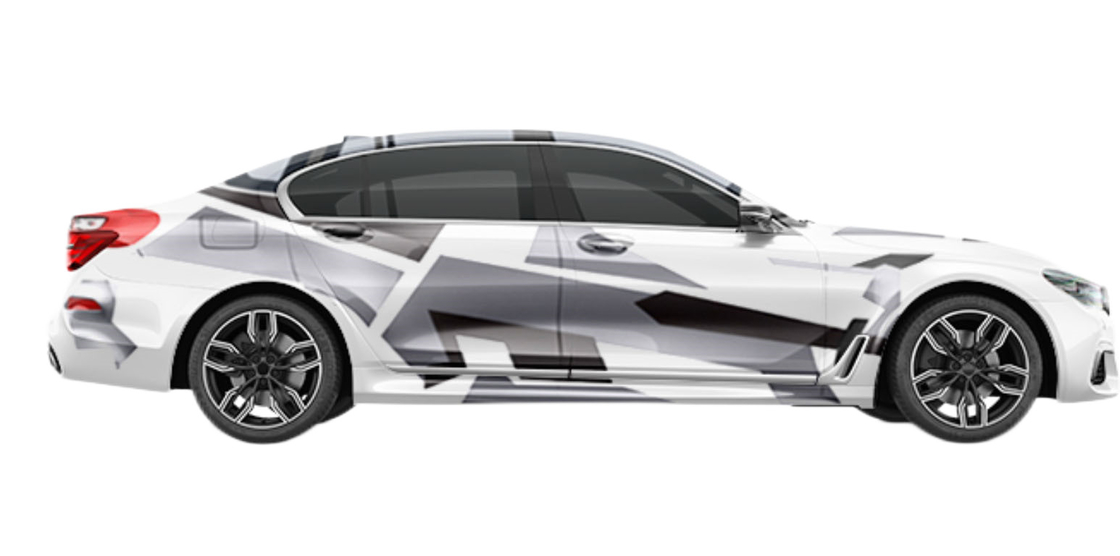 GMT Eco Solvent Custom Car Wrap Vinyl Black And White Camouflage PVC Car Wrap Film